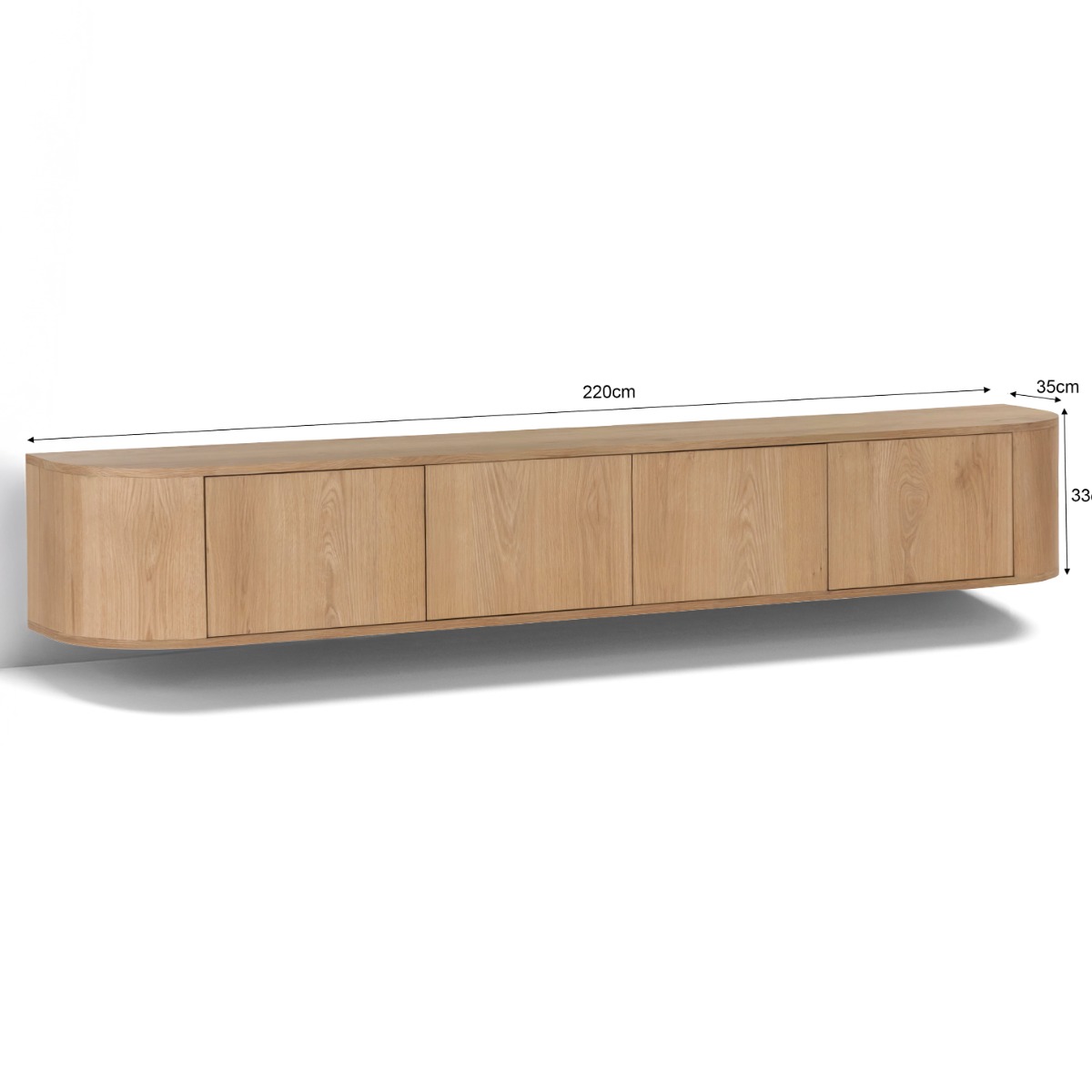 livingfurn zwevend tv meubel novero - 220 cm - Afbeelding 8