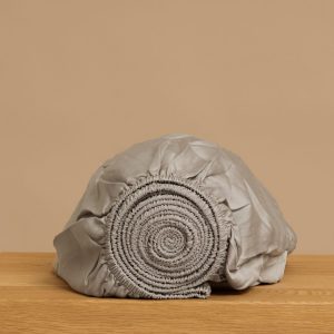 coco & cici tencel sateen hoeslaken - taupe - 160x200 cm